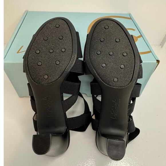 LifeStride Charlotte Black Slingback Block Heel Sandals Size 6.5W - Picture 6 of 13